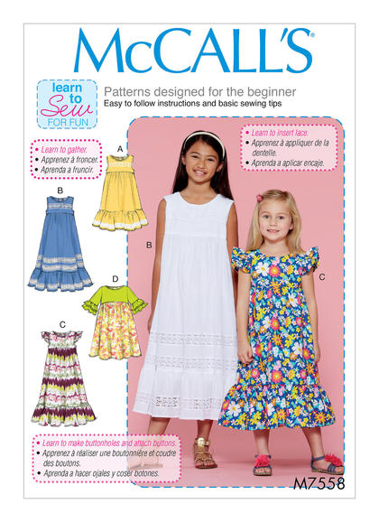 M 7558 - Sewing- Patterns- NZ - dresses, childrens, babies, toddlers ...