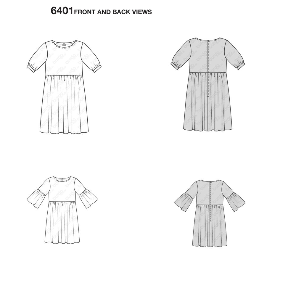 B6401 - Sewing- Patterns- NZ - dresses, childrens, babies, toddlers ...